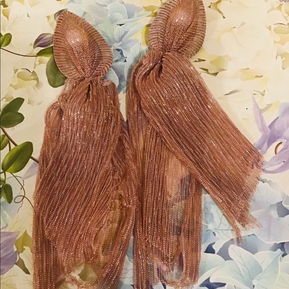 Long lace statement earrings Pearl ball woman - Picture 3 of 3